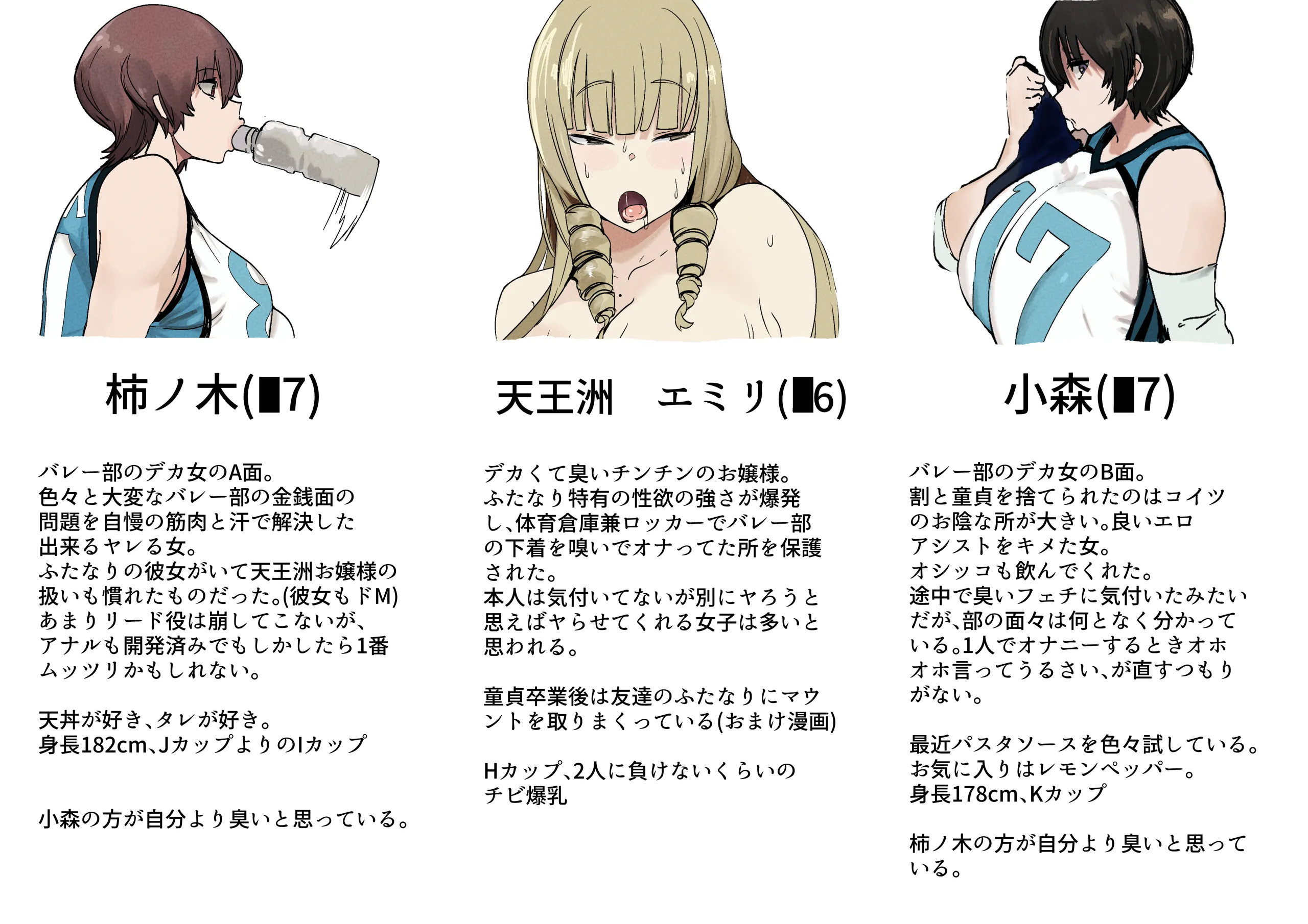 [雲丹ピアノ楽団 (雲丹ピアノ)] ふたなりお嬢様が汗むわ高身長バレー部2人に筆下ろしセックスしてもらえる話
