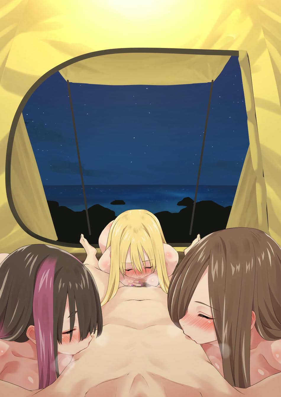 [TJ_studio (冬至)] ぎゃるキャンv～ヤリサーの美女3人とエロ目的で海へ行く話～