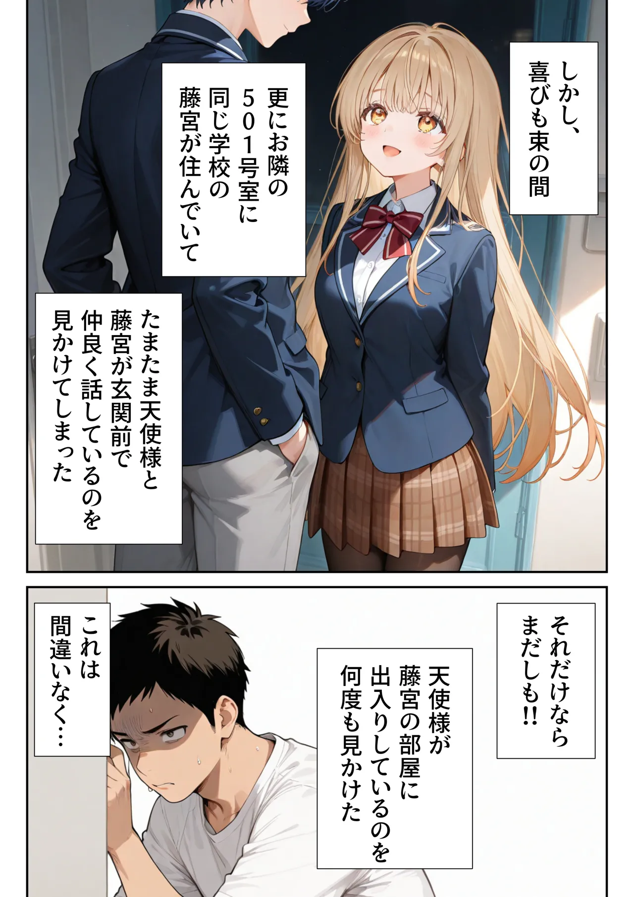 [ニーハイ堂] お隣の天使様を記憶操作でイケメンから寝取って堕天使にした件 [AI Generated]