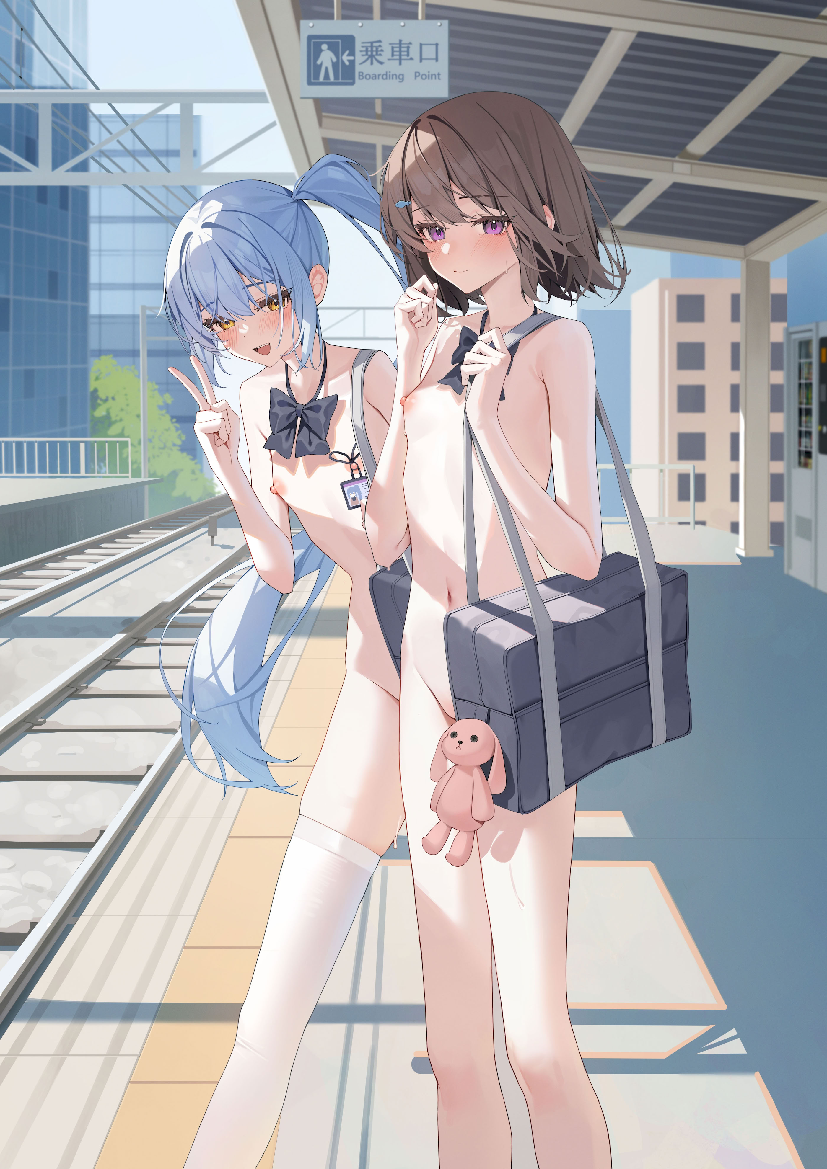 [咲凛玖] 全裸登校漫画 [中国翻訳]