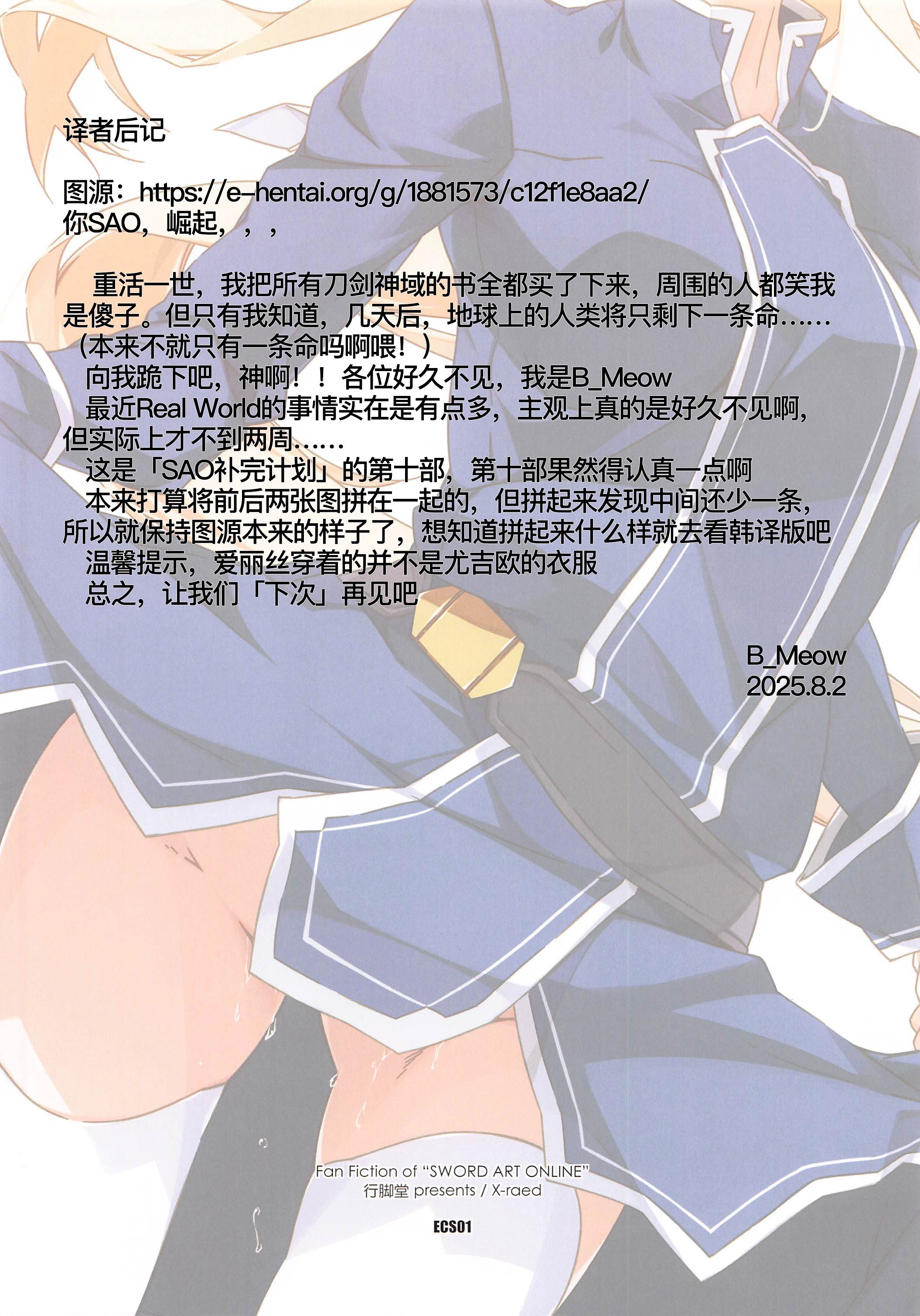 [行脚堂 (しけー)] ECS01 (ソードアート・オンライン) [B_Meow个人汉化]