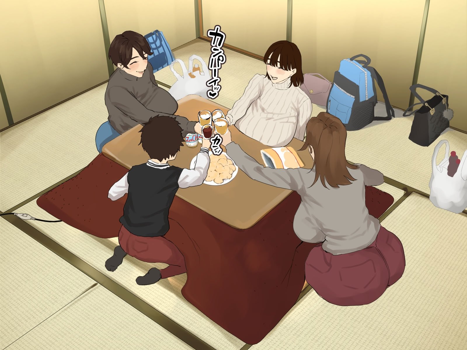 [摩伊那市 (絵子るび)] 年越し 親戚の叔母ちゃん達との一夜2 [廉价汉化组]