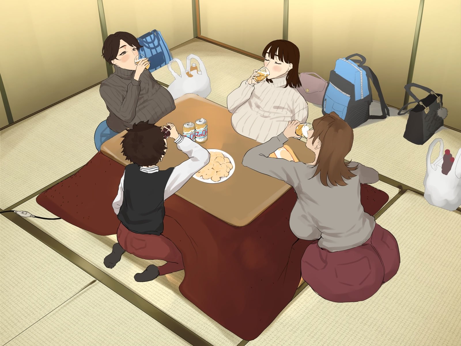 [摩伊那市 (絵子るび)] 年越し 親戚の叔母ちゃん達との一夜2 [廉价汉化组]