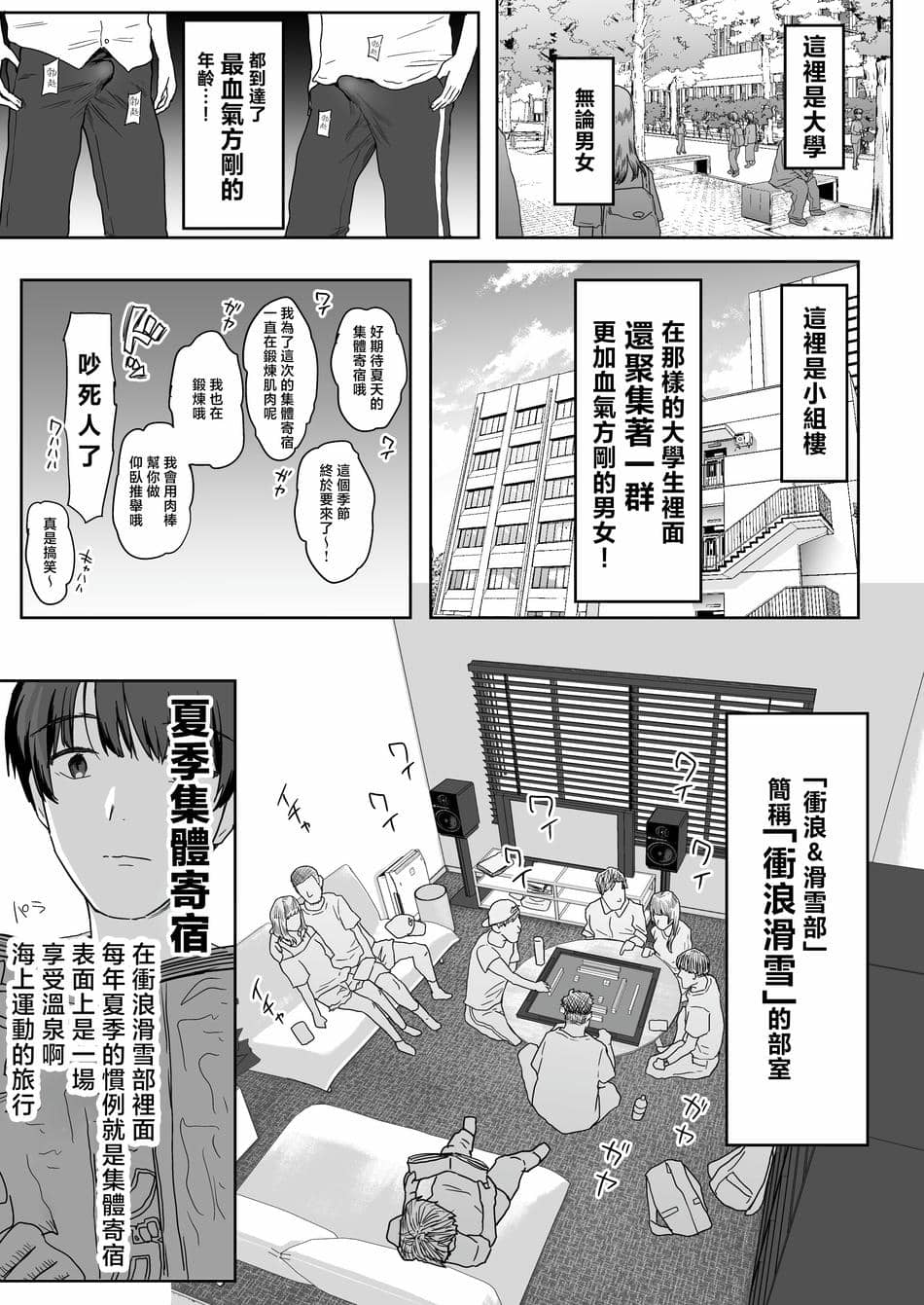 [ぷるめたる]ヤリサー合宿に男は僕一人+新学期に僕の部屋はみんなのたまり場 [中国翻訳][疏碼]
