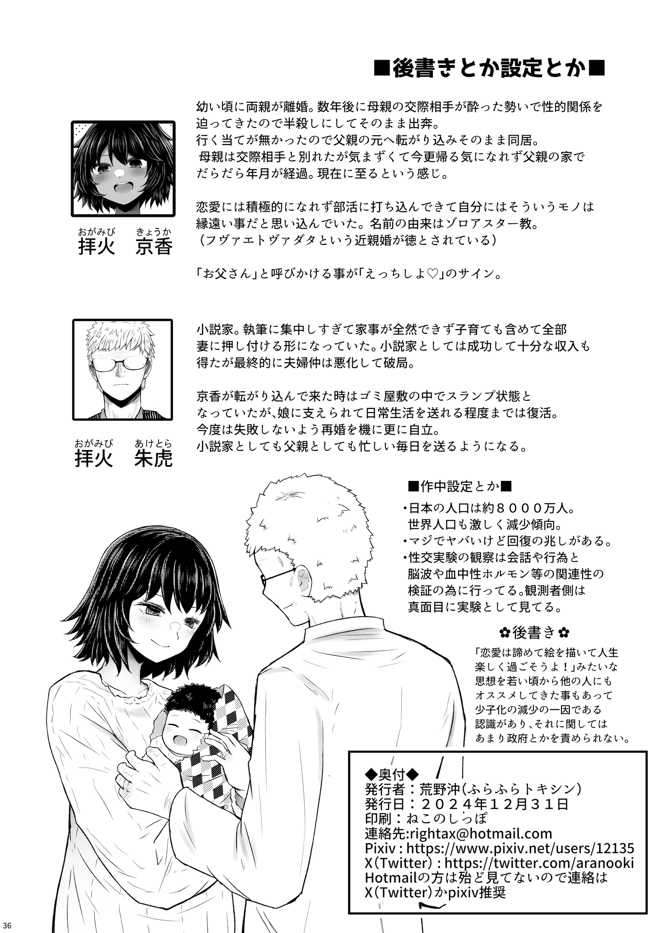 [ふらふらトキシン (荒野沖)] 遺伝性疾患のリスクが無いなら実父と子作りしてもいいよね 6