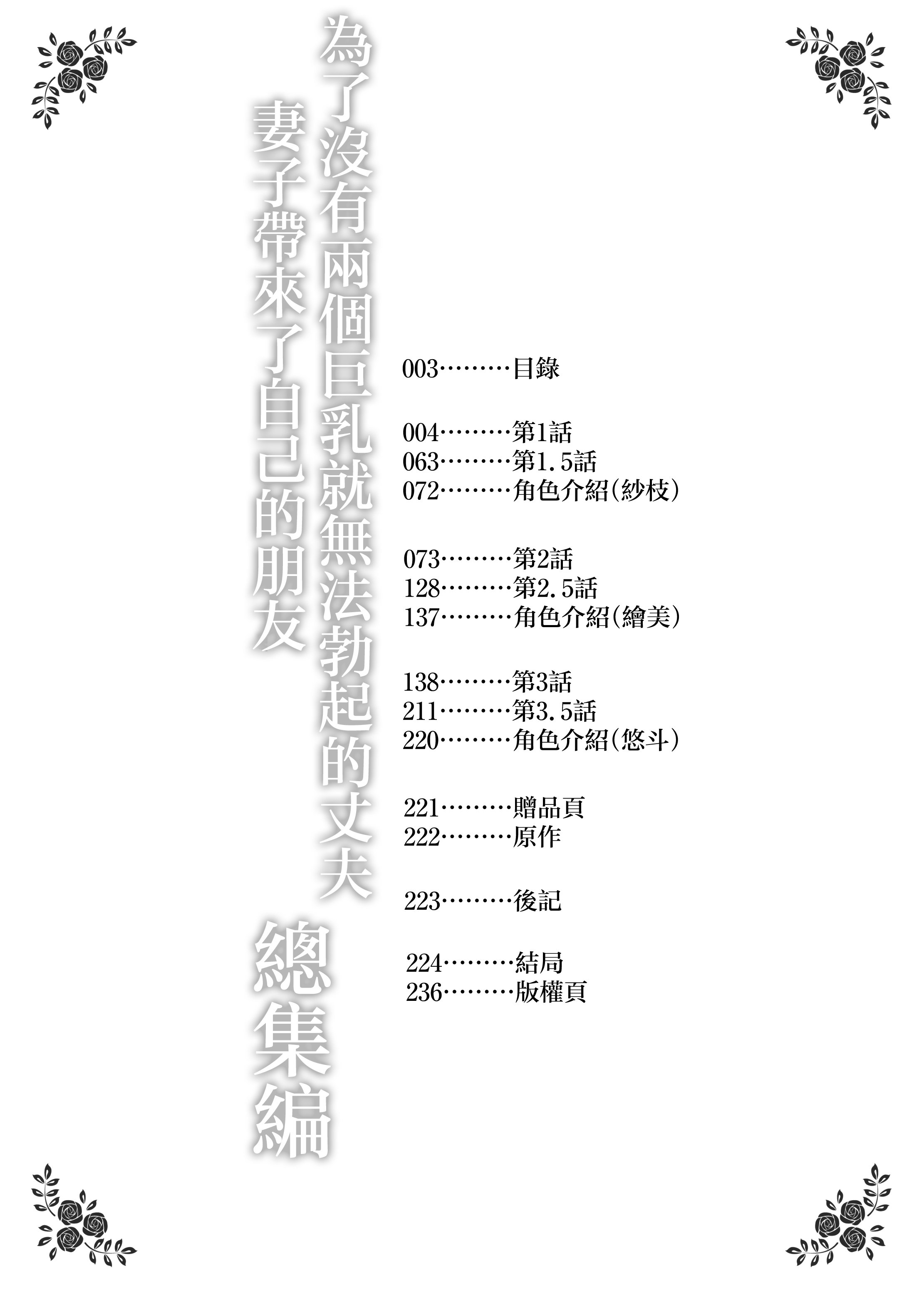 [しまぱん (立花オミナ)]巨乳が2人いないと勃起しない夫のために友達を連れてきた妻 -総集編-(1~3+後日談)[中国翻訳][無修正]