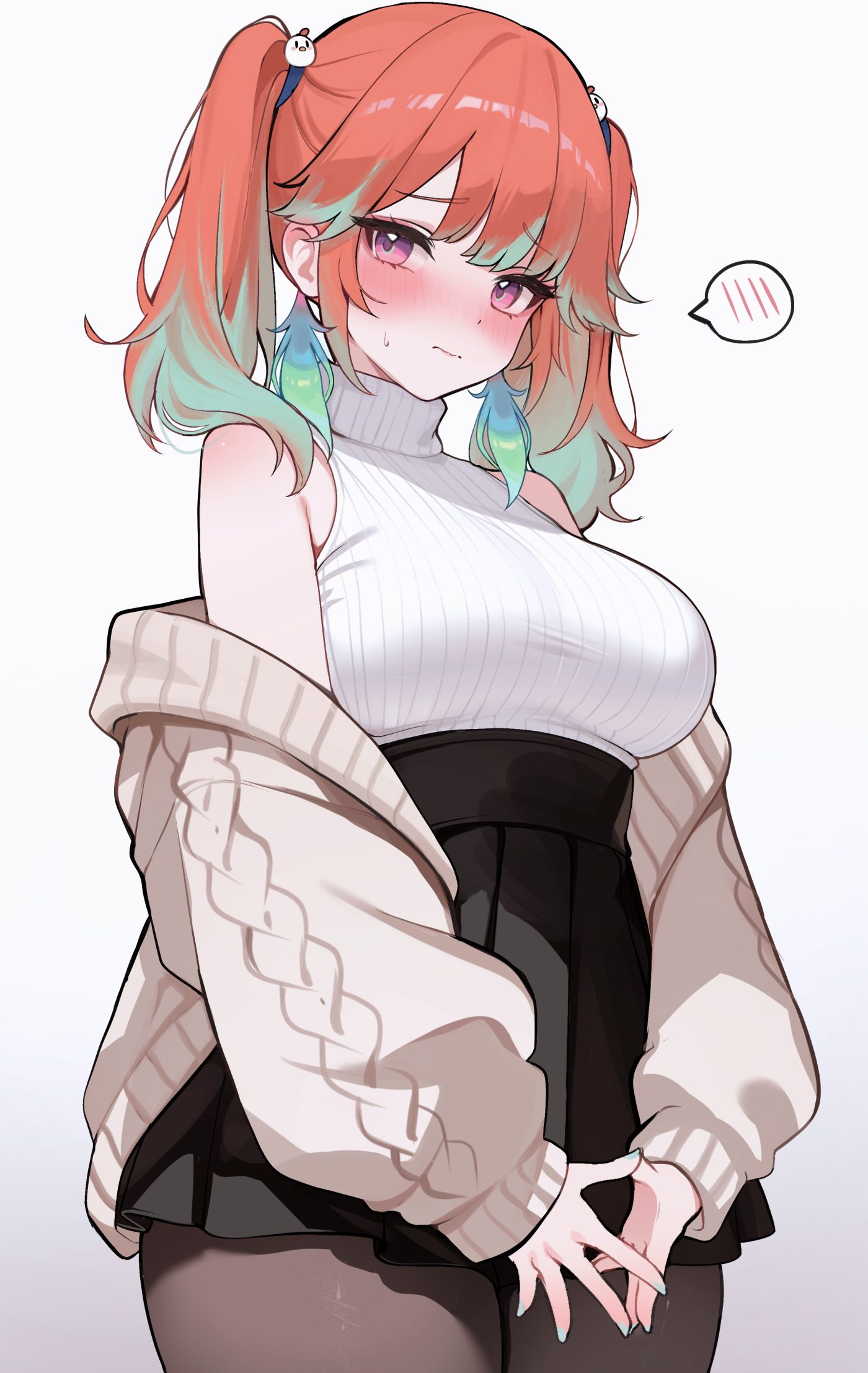 koahri hololive hololive english takanashi kiara pantyhose sweater