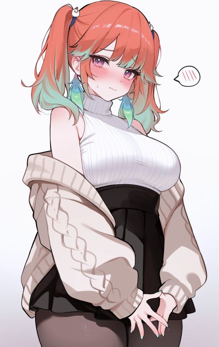 koahri hololive hololive english takanashi kiara pantyhose sweater