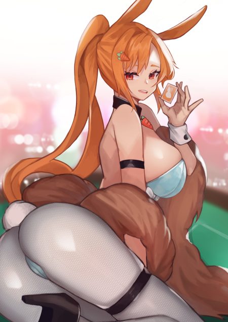 animal ears ass bunny ears bunny girl fishnets garter heels pantyhose tagme tail