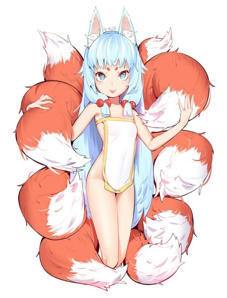 animal ears kitsune loli no bra nopan tagme tail
