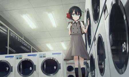 aqua eyes black hair chihuri405 kneehighs mei (chihuri) night original school uniform short hair skirt