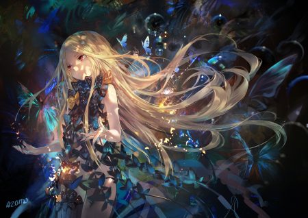 abigail williams (fate/grand order) avamone blonde hair bow fate/grand order fate (series) loli long hair red eyes signed