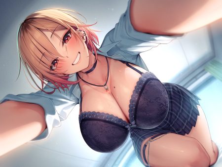 nanafuton bra garter lingerie open shirt seifuku skirt lift wet