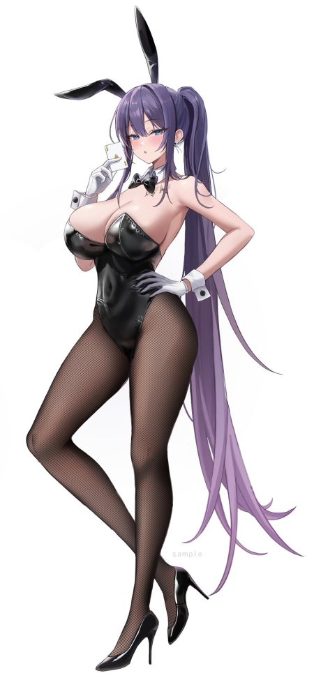 biya (1024) animal ears bunny ears bunny girl fishnets heels no bra pantyhose