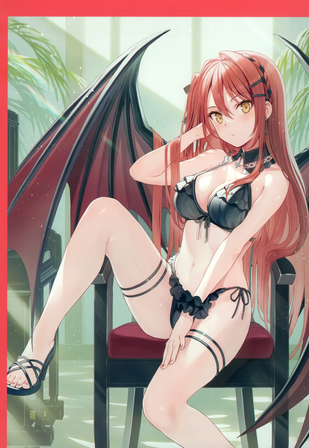 crown yashiro seika bikini garter swimsuits wings