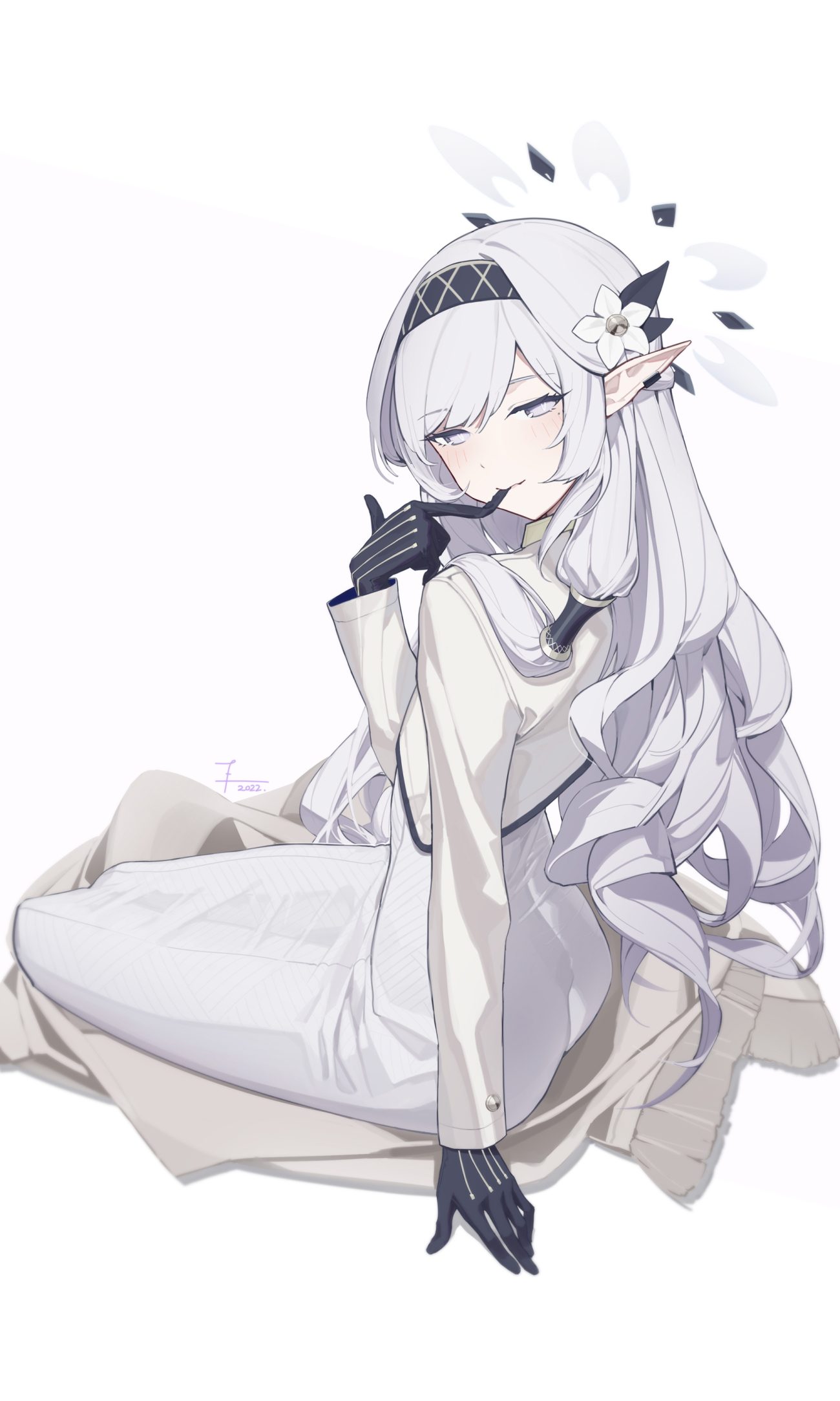 senshu blue archive akeboshi himari halo pointy ears uniform