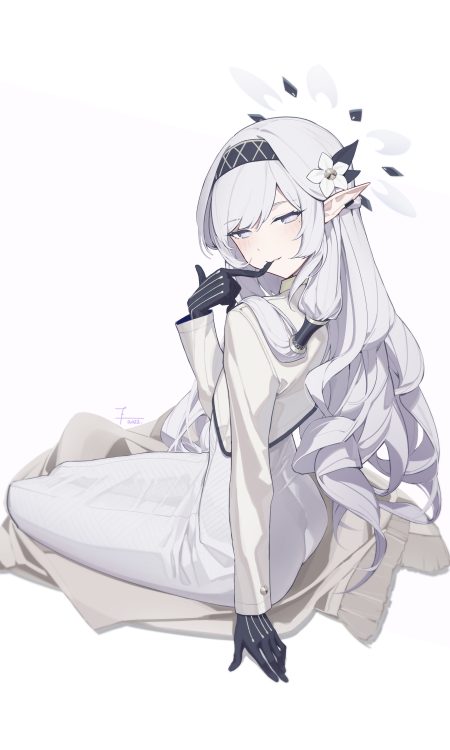 senshu blue archive akeboshi himari halo pointy ears uniform