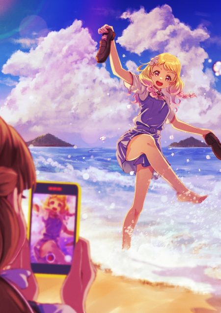 macken love live! (series) love live! superstar!! onitsuka natsumi sakurakouji kinako seifuku skirt lift wet