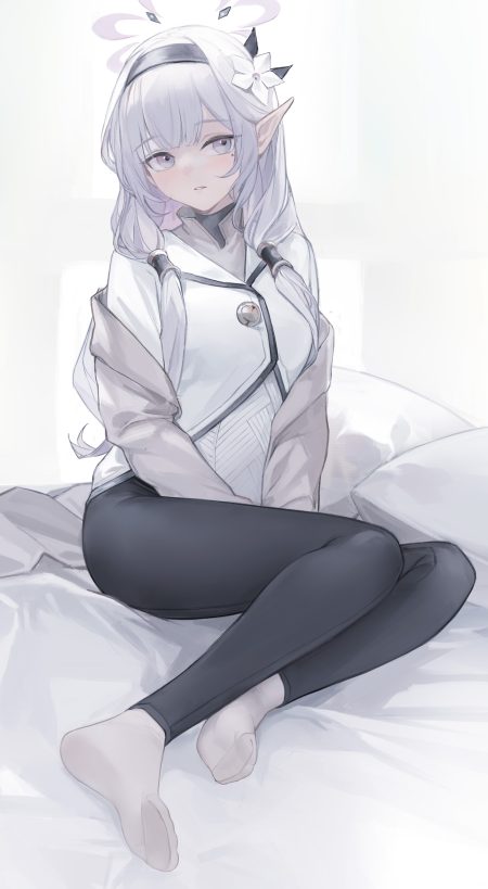 nagata gata blue archive akeboshi himari feet halo pointy ears uniform