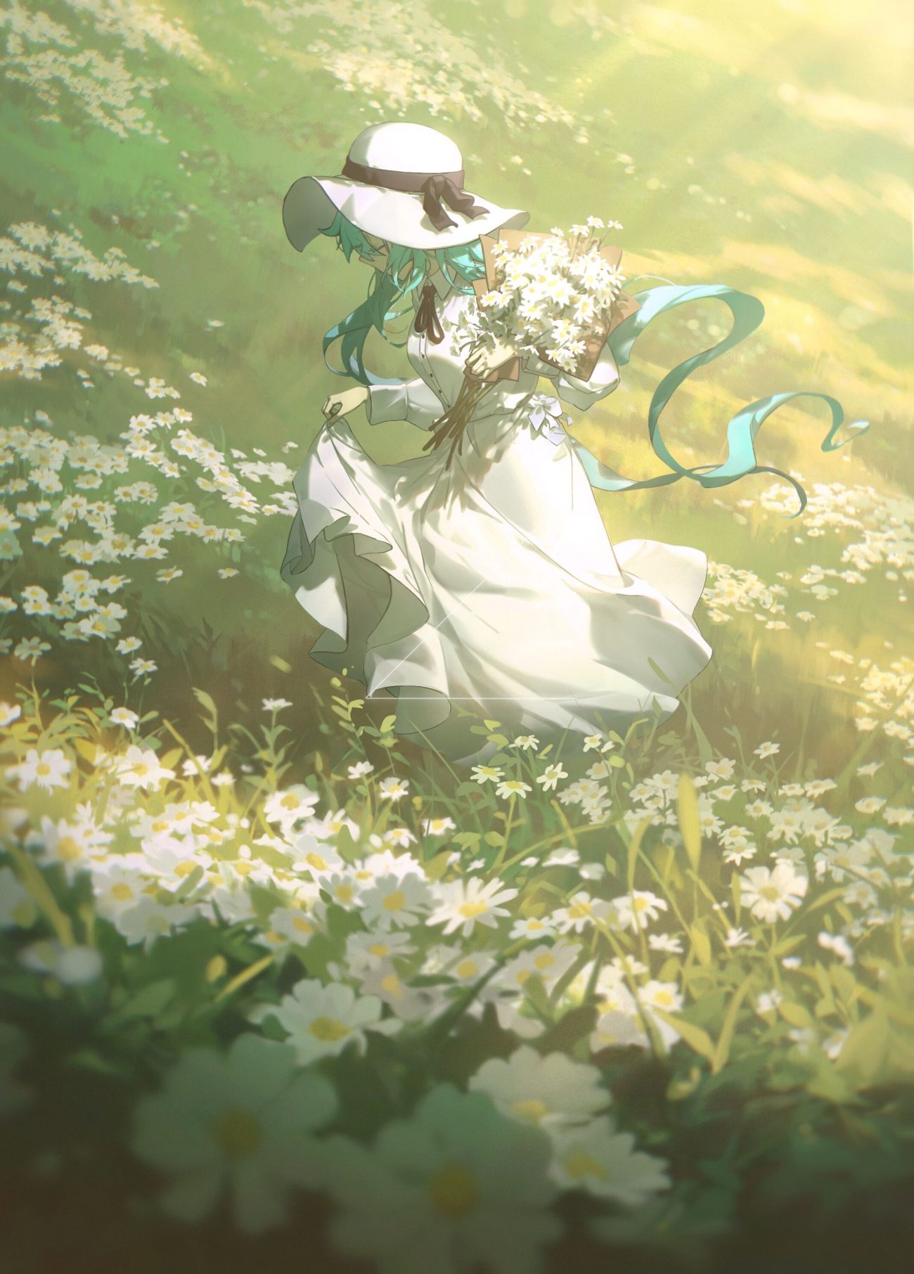 konya karasue vocaloid hatsune miku dress skirt lift