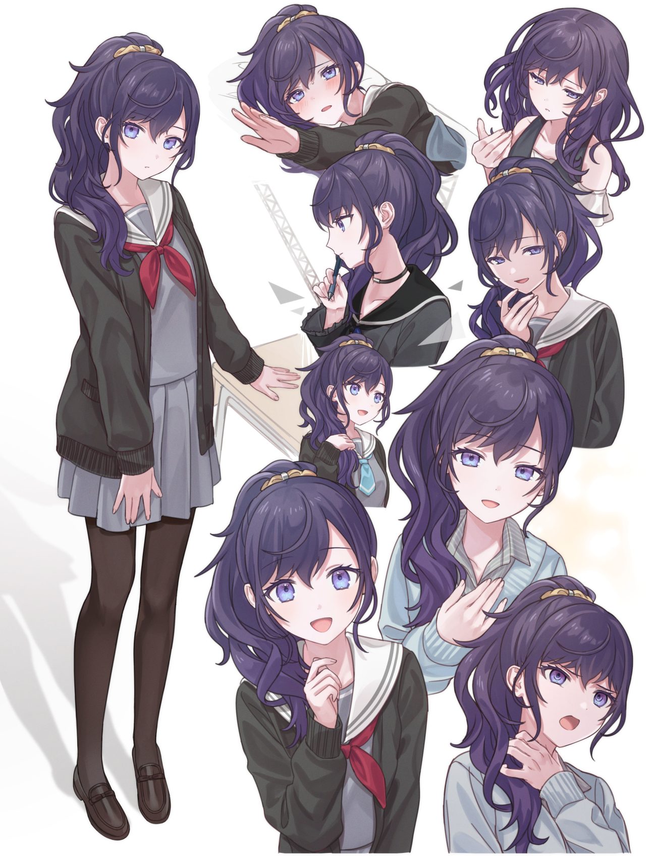 mell° project sekai asahina mafuyu character design pantyhose seifuku sweater