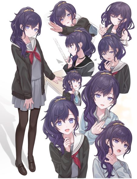 mell° project sekai asahina mafuyu character design pantyhose seifuku sweater