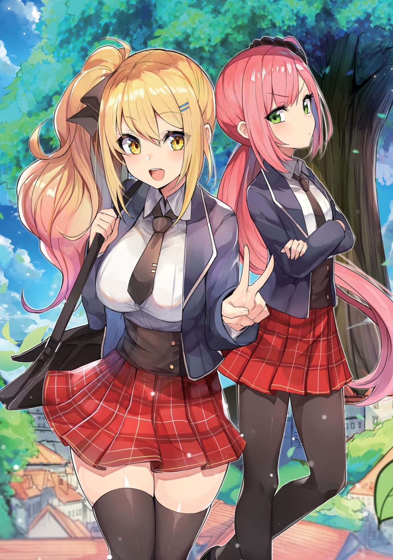 mengda otome gee sekai wa mob ni kibishii sekai desu pantyhose seifuku skirt lift thighhighs