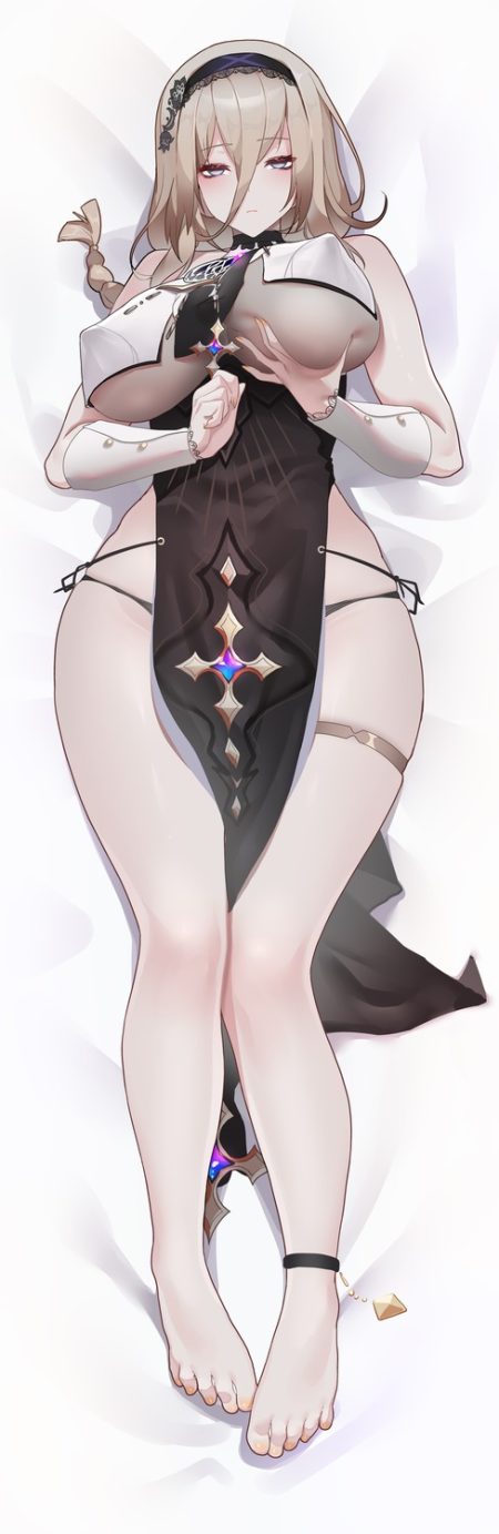 ninai benghuai xueyuan honkai impact aponia (honkai impact) dakimakura erect nipples garter no bra