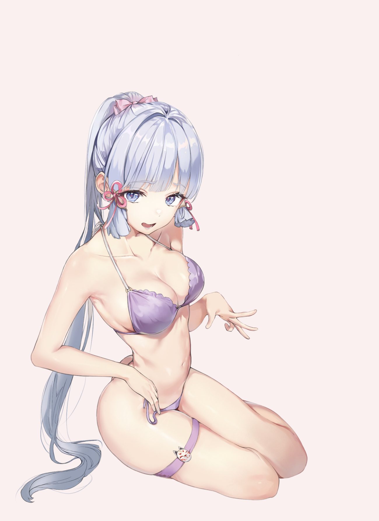 vv-zz genshin impact kamisato ayaka bra garter pantsu string panties undressing