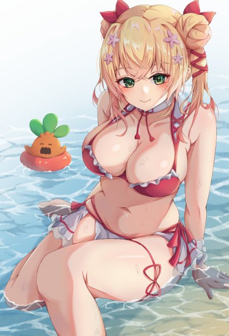 iikiroro hololive momosuzu nene bikini garter swimsuits wet