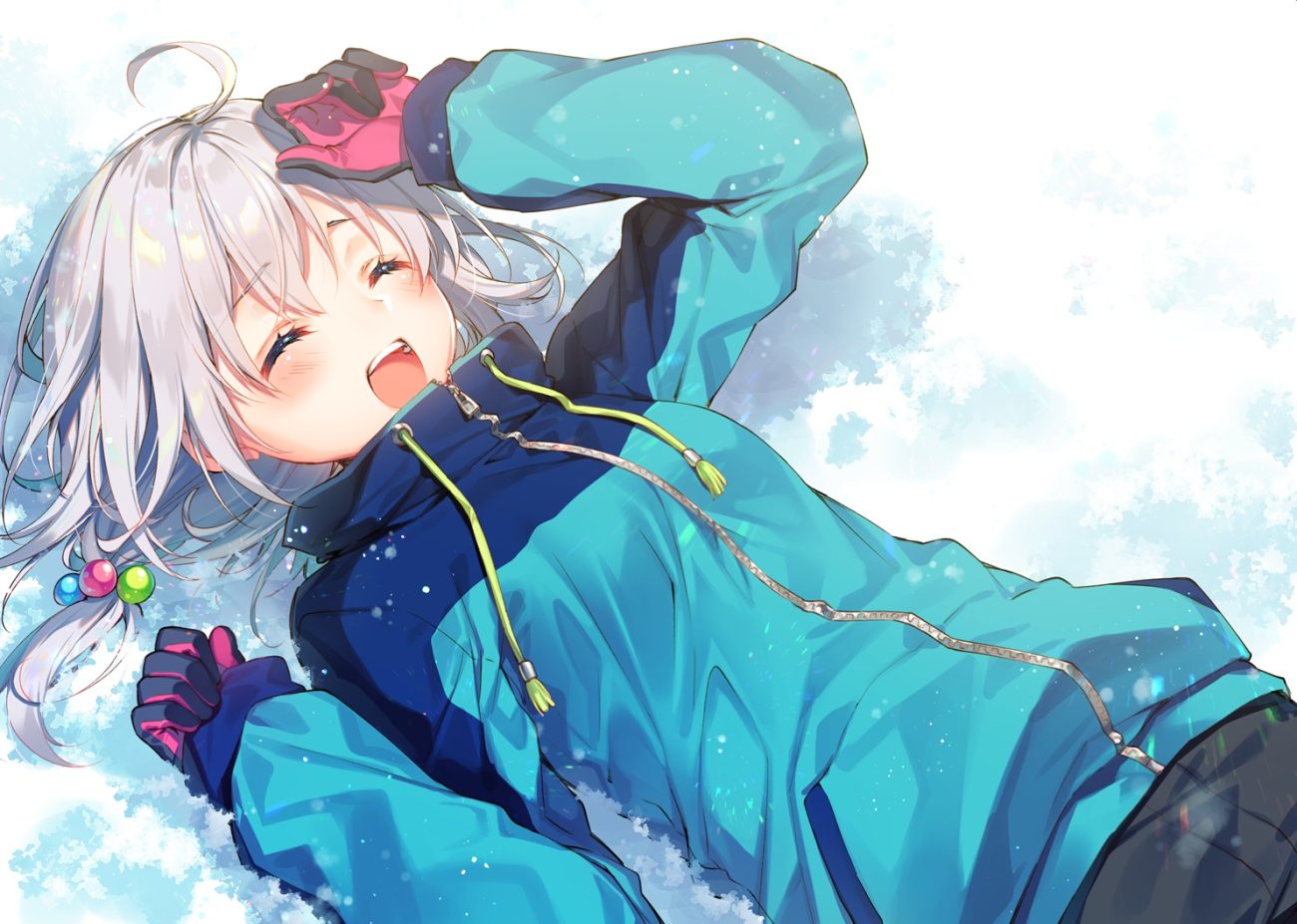 blush gloves gray hair original short hair snow toosaka asagi