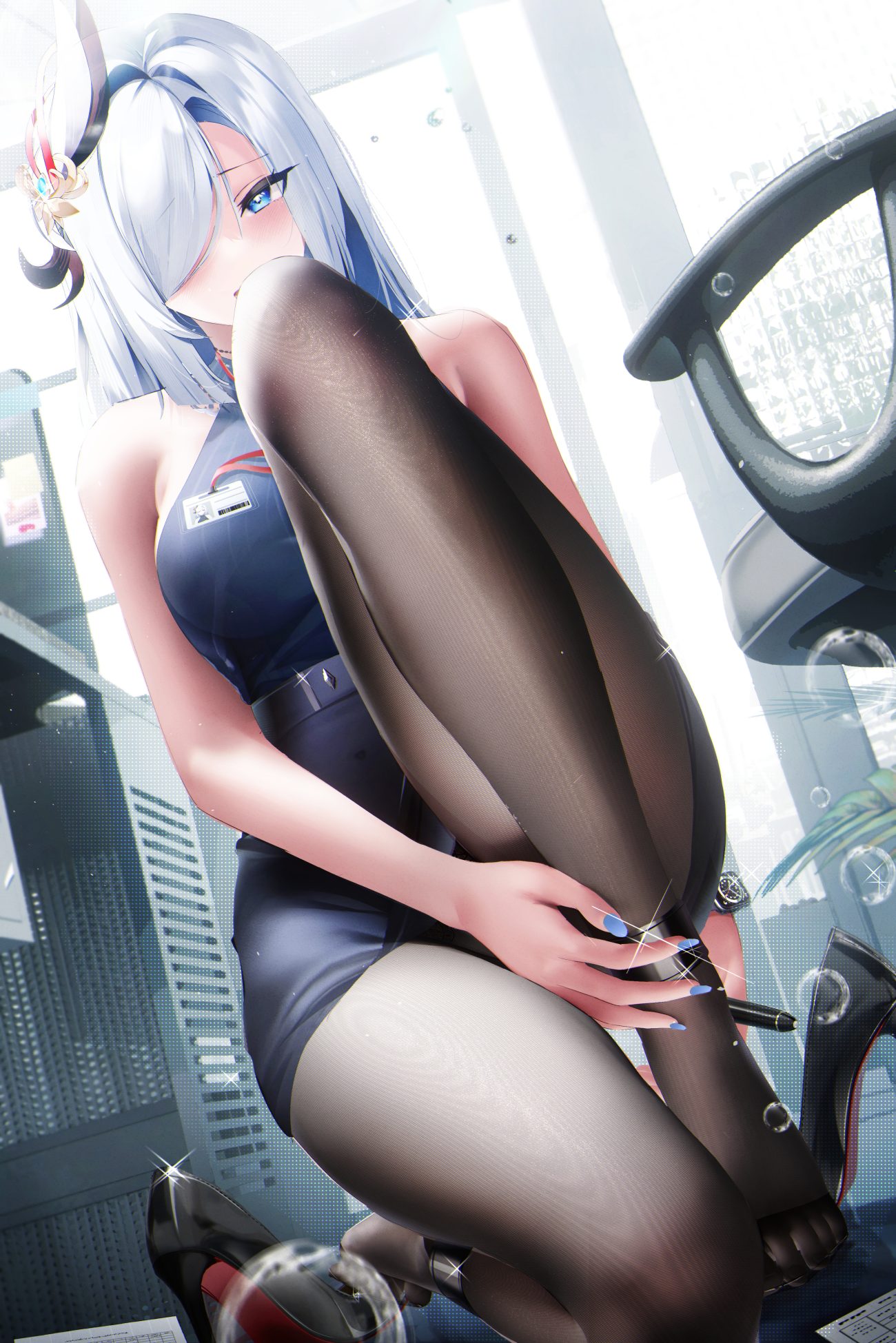 fantongjun genshin impact shenhe dress feet pantyhose skirt lift