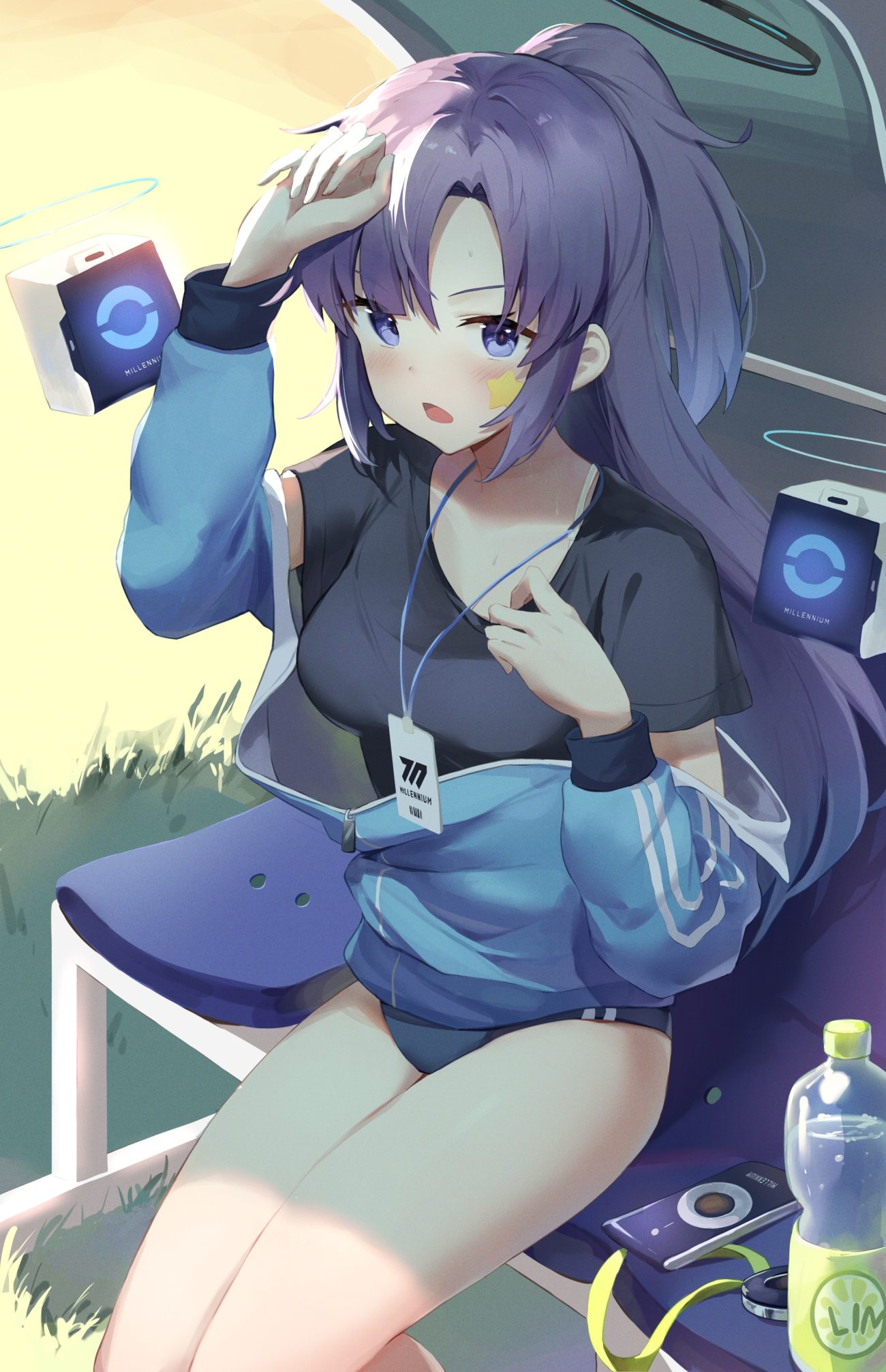 samesushi blue archive hayase yuuka buruma gym uniform halo tattoo