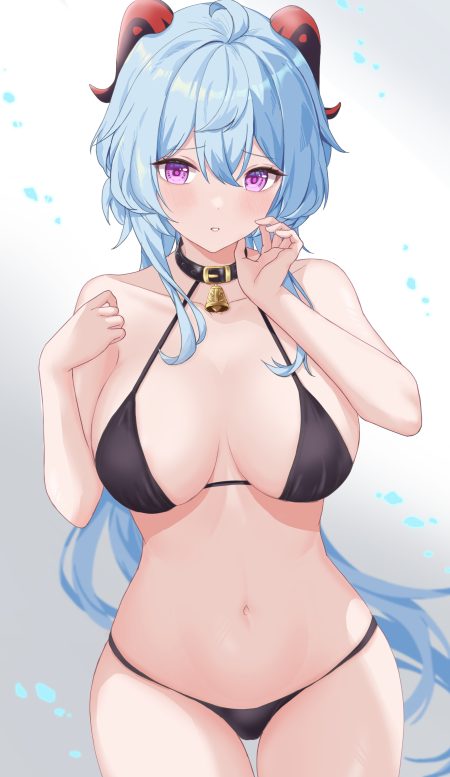 ronnie z genshin impact ganyu bikini horns swimsuits