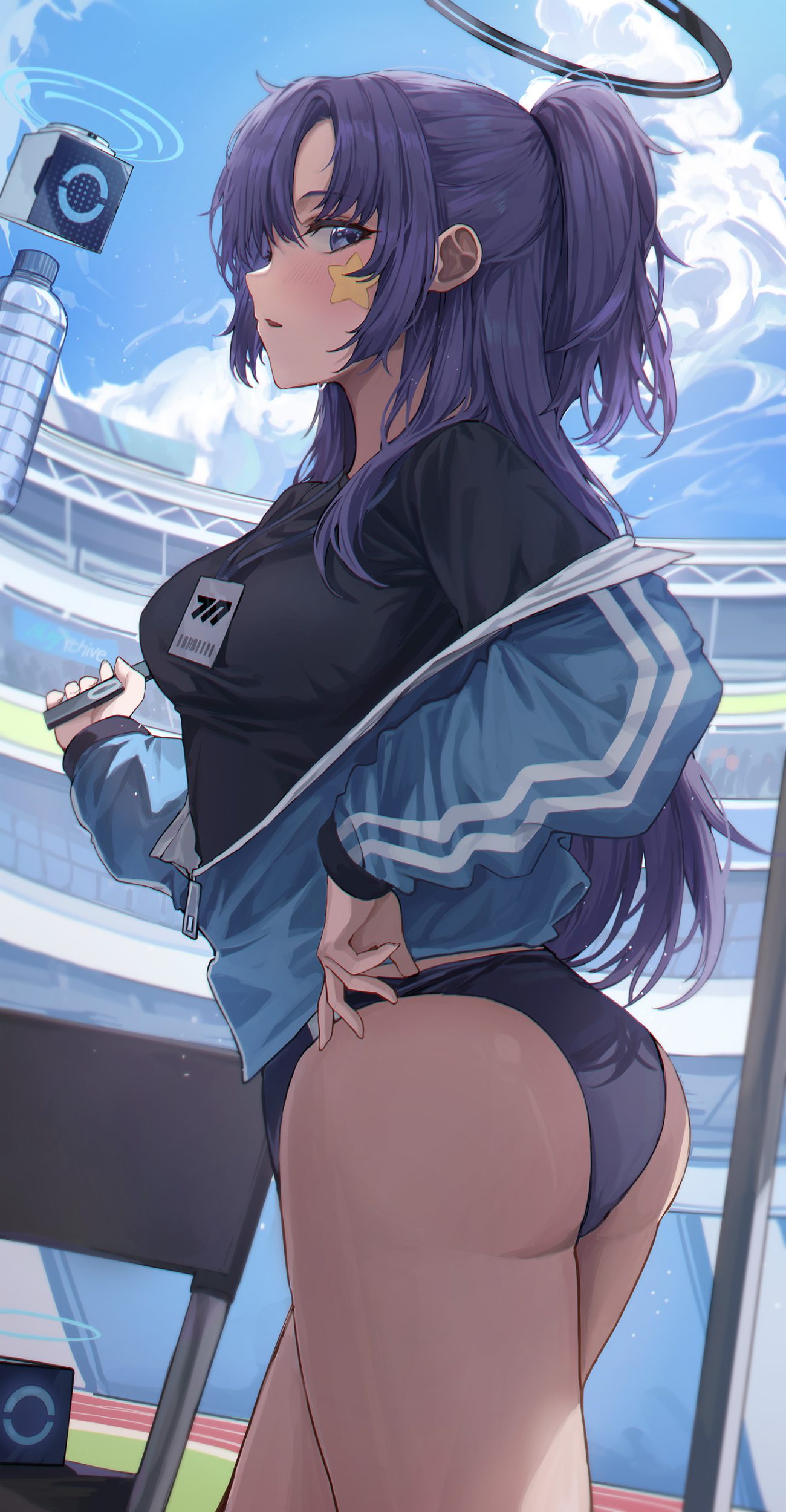 2gong (9ujin ) blue archive hayase yuuka ass buruma gym uniform halo tattoo