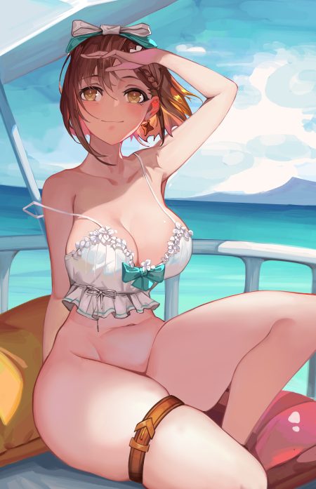 yaoshan shi atelier atelier ryza atelier ryza 2 reisalin stout bikini top bottomless garter swimsuits