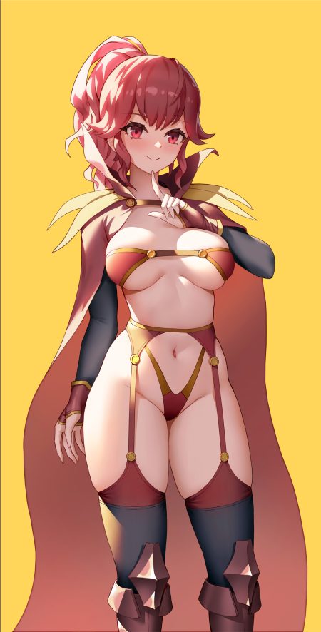 secon fire emblem fire emblem kakusei anna (fire emblem) armor bikini armor garter belt stockings thighhighs