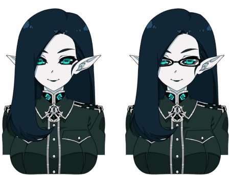 aqua eyes blue hair breasts glasses long hair military original pointed ears reddgeist uniform white