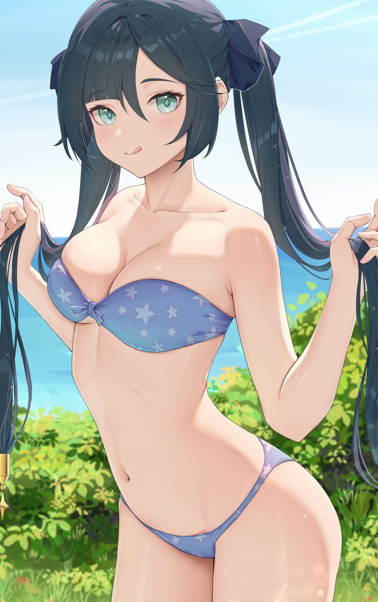 rosumerii genshin impact mona megistus bikini swimsuits
