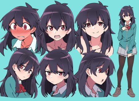 black hair blush bow cyan kazenoko long hair original pantyhose red eyes school uniform skirt