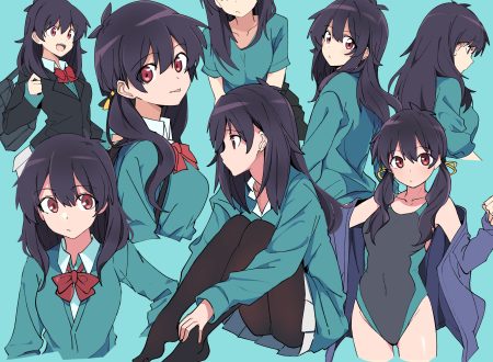 black hair bow cyan kazenoko long hair original pantyhose red eyes school swimsuit swimsuit twintails undressing