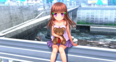 brown hair loli long hair moonknives original purple eyes teddy bear