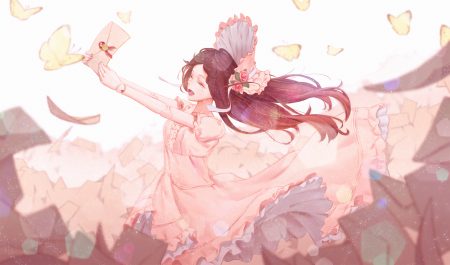 bibido brown hair butterfly crying doll dress headdress lolita fashion long hair original paper tears