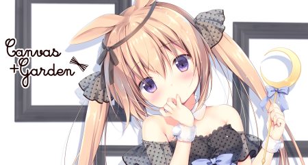 animal ears blonde hair blush bunny ears close miyasaka miyu original purple eyes ribbons twintails wand wristwear