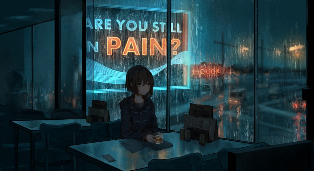 brown eyes brown hair car catzz dark drink hood night original rain scenic short hair water