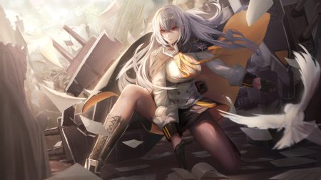 animal anthropomorphism bird book cape clausewitz gloves long hair military mrpeanut 88 pantyhose paper pink eyes skirt steelblue mirage weapon white hair