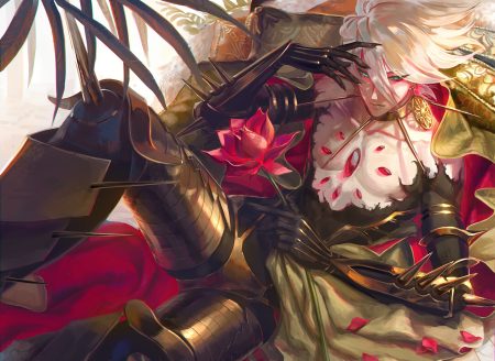 all male aqua eyes armor blonde hair bodysuit egawa akira fate/grand order fate (series) flowers karna male short hair torn clothes