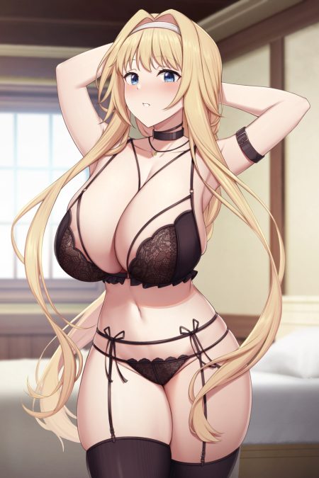 fou zi sword art online sword art online alicization alice zuberg bra garter belt lingerie pantsu stockings thighhighs thong