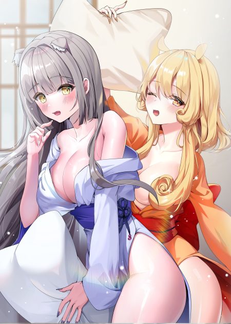 pparong e animal ears no bra open shirt yukata