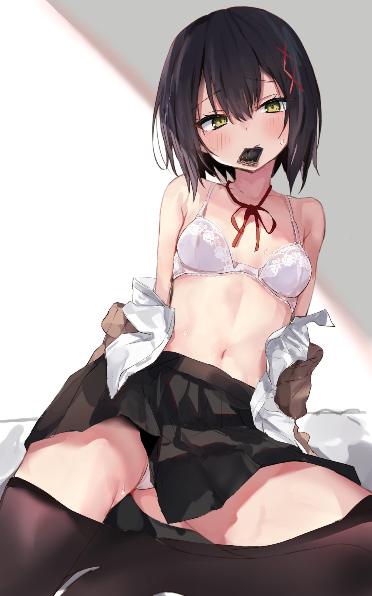 toshizou (0714) bra cameltoe open shirt pantsu pantyhose seifuku skirt lift sweater thong